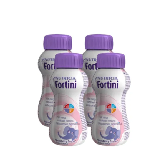 Fortini, komplett, drickfärdigt, barnkosttillägg, jordgubb 4 x 200 ml