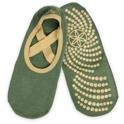 Gaiam Grippy Yoga Barre Socks Olive Haze One Size