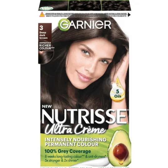 Garnier Nutrisse Ultra Créme Permanent Hårfärg 3 Deep Dark Brown