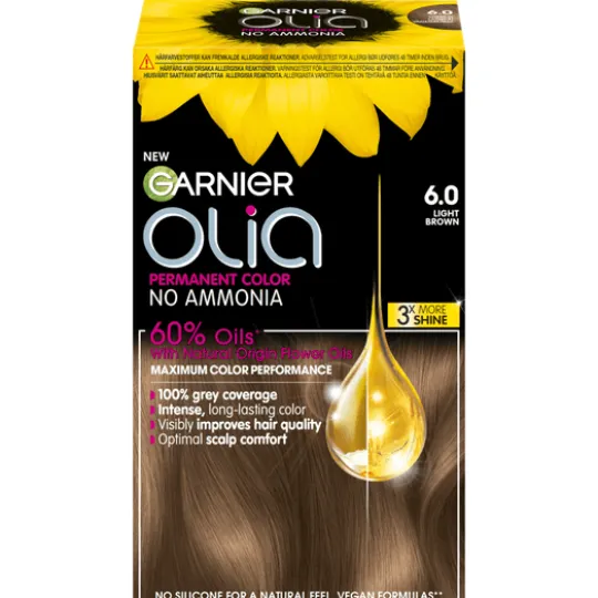 Garnier Olia Permanent Hårfärg 6.0 Light Brown