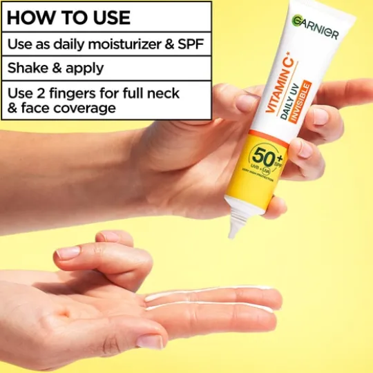 Garnier Vitamin C* Glow-Boosting Daily UV-Fluid SPF50+ Invisible 40 ml