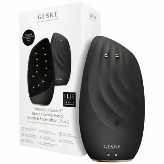 GESKE Sonic Thermo Facial Brush & Face-Lifter 8 in 1 Black