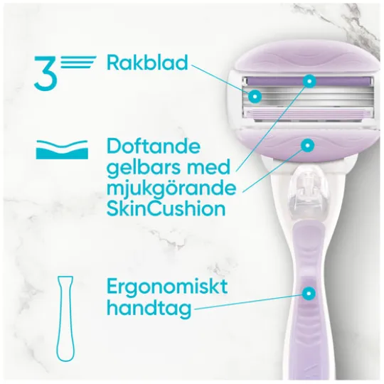 Gillette Venus ComfortGlide Breeze Rakhyvel med 4 st Rakblad