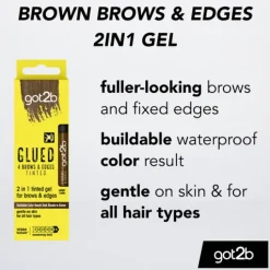 got2b Glued 4 Brows & Edges Pigmenterad Gel 2-i-1 Brun 16 ml