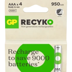 GP Batteries ReCyko AAA-batteri 950mAh 4-pack