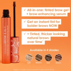 Grande Cosmetics GrandeBROW 2-In-1 Tinted Brow Gel + Brow Enhancing Serum Light 3,5 ml