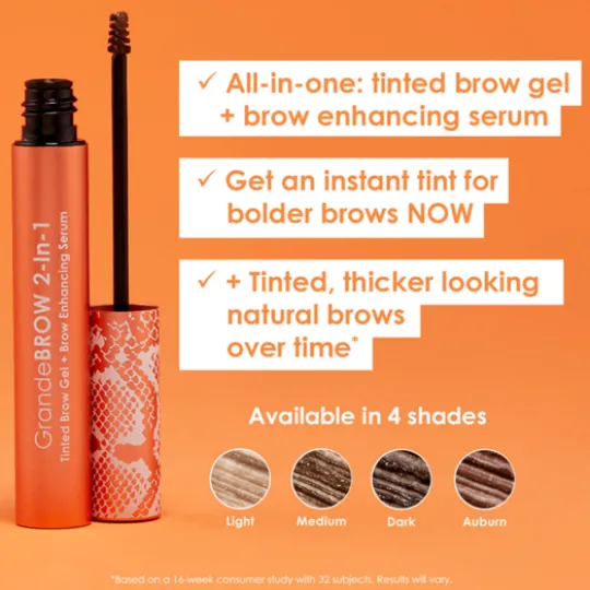 Grande Cosmetics GrandeBROW 2-In-1 Tinted Brow Gel + Brow Enhancing Serum Light 3,5 ml