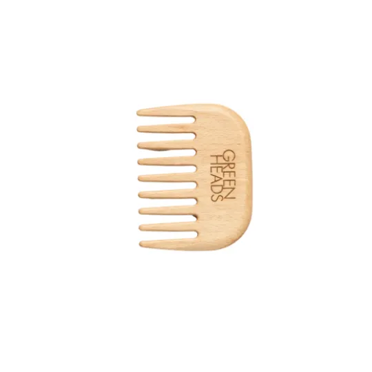 Green Heads Wide Wooden Comb