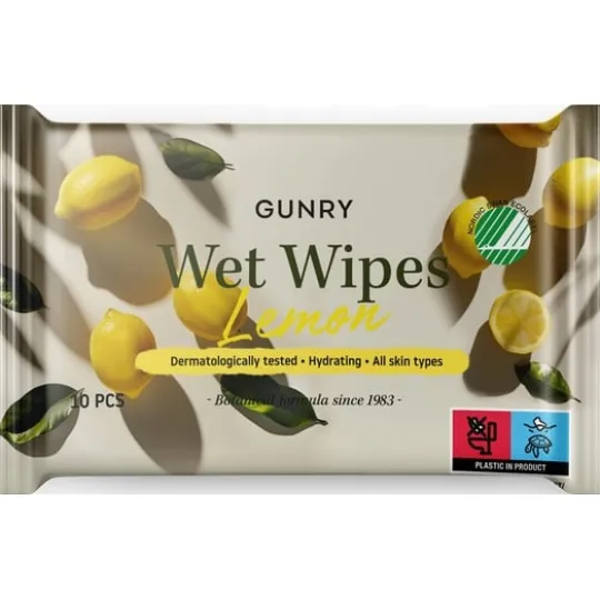 Gunry Wet Wipes Lemon 10 st
