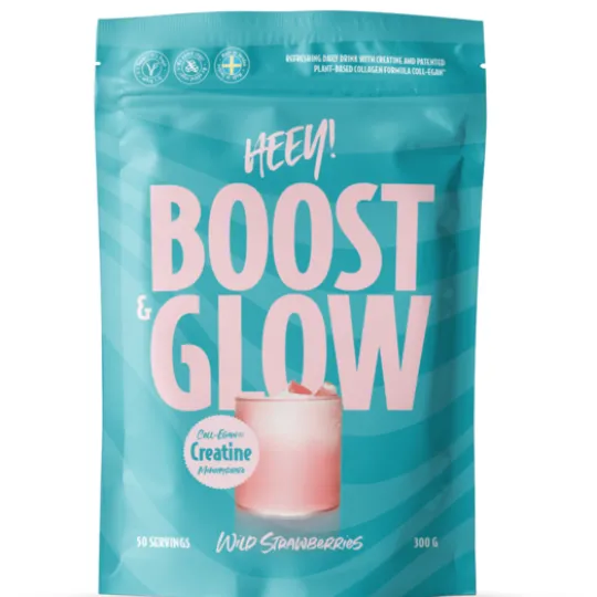 Heey! Boost & Glow Kreatin + Coll-egan Smultron 300 g