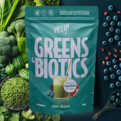 Heey! Greens & Biotics Superfood Mixade Bär 300 g