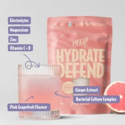 Heey! Hydrate & Defend Electrolytes + Immune Support Pink Grape 240 g