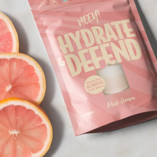 Heey! Hydrate & Defend Electrolytes + Immune Support Pink Grape 240 g