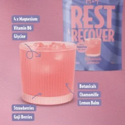 Heey! Rest & Recover Magnesium, Strawberry Lemonade 210 g