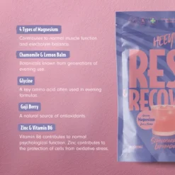 Heey! Rest & Recover Magnesium, Strawberry Lemonade 210 g
