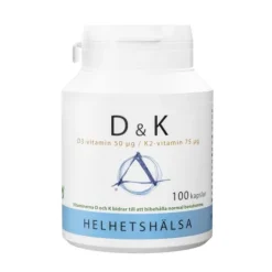 Helhetshälsa D & K-vitamin (D3 50/K2 75) 100 kapslar