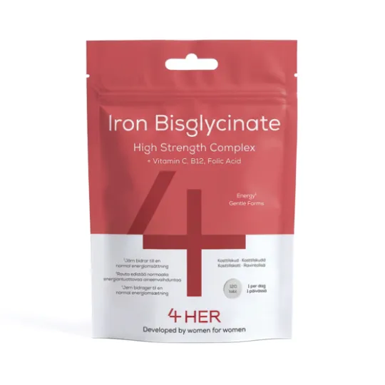4HER Iron Bisglycinate med folsyra 120 tabletter
