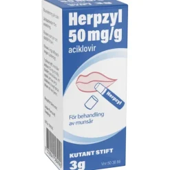 Herpzyl Aciklovir Stift mot Munsår 50 mg/g 3 g