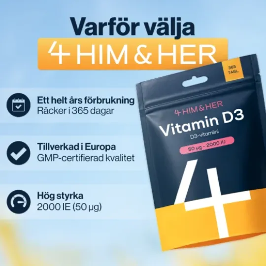 4HIM&HER Vitamin D3 50 µg/2000IU 365 tabletter