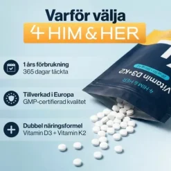4HIM&HER Vitamin D3 + K2 365 tabletter