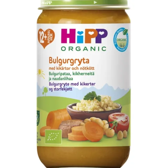 Hipp Bulgurgryta med Kikärtor/Nötkött 12 m 250 g