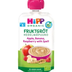 Hipp Klämmis Gröt Äpple, Banan & Hallon 6m 100 g