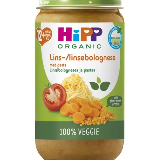 Hipp Linsbolognese med Pasta 12 m 250 g