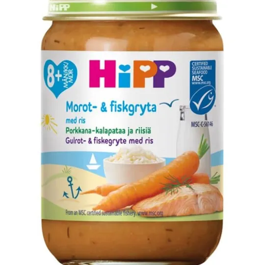 Hipp Morot & Fiskgryta med ris 8 m 190 g