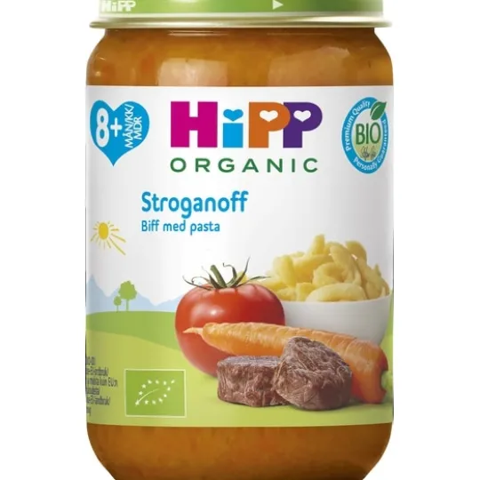 HiPP Stroganoff Biff med Pasta 8m 220 g