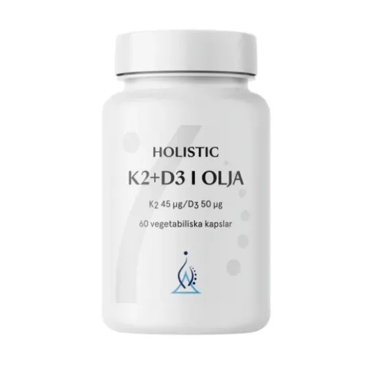 Holistic K2+D3-vitamin i olivolja 60 kapslar