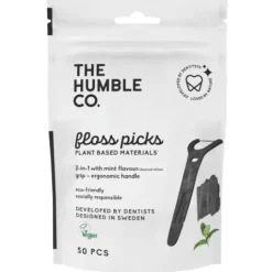 Humble Dental Floss Picks Charcoal Grip Handle 50 st
