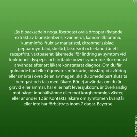 Iberogast, Orala droppar, lösning 50 ml