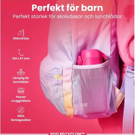ION8 Vattenflaska För Barn Rosa 350 ml