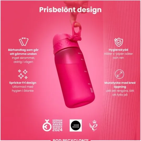 ION8 Vattenflaska För Barn Rosa 350 ml