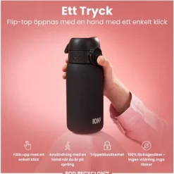 ION8 Vattenflaska För Barn Svart 350 ml