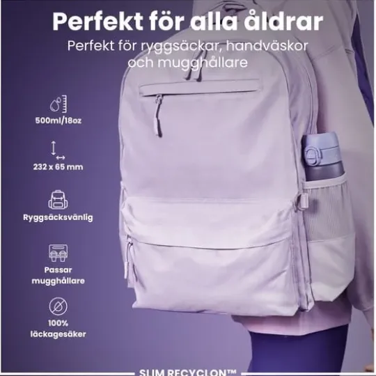 ION8 Vattenflaska Ljuslila 500 ml