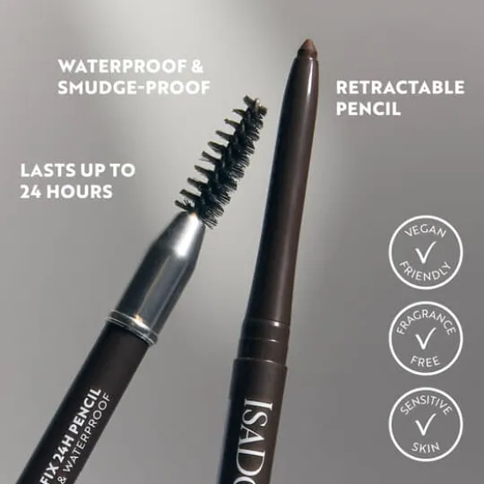 IsaDora The Brow Fix 24h Pencil Longwear & Waterproof 02 Dark Brown 0,32 g