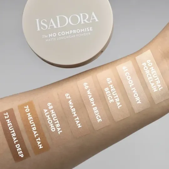 IsaDora The No Compromise Matte Longwear Powder 61 Cool Ivory 7 g