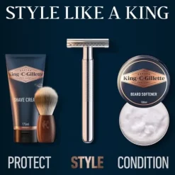 King C. Gillette Dubbeleggad Säkerhetsrakhyvel 5 Rakblad