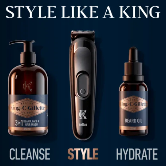 King C. Gillette Skäggtrimmer med 3 kammar