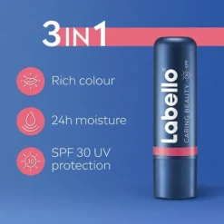 Labello Läppbalsam Caring Beauty Coral-Nude 4,8 g