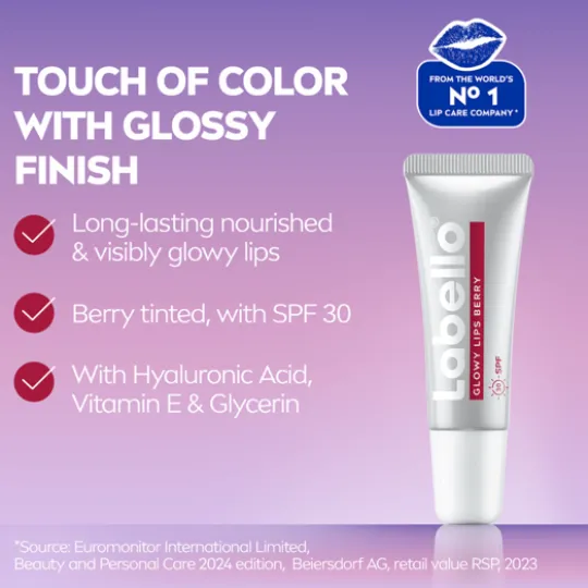 Labello Läppbalsam Glowy Lips Berry Tinted SPF30 10 ml