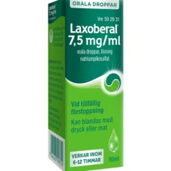 Laxoberal, orala droppar, lösning 7,5 mg/ml 30 ml