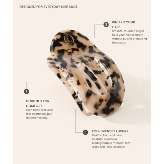 Lenoites Eco-Friendly Flat Hair Clip Nude Leopard