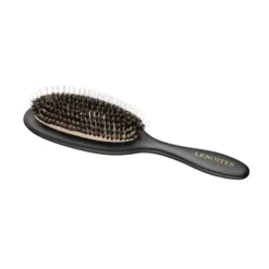 Lenoites Wild Boar Hair Brush with Cleaning Tool Black