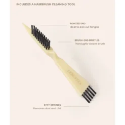 Lenoites Wild Boar Hair Brush with Cleaning Tool Limited Edition Butter Yellow