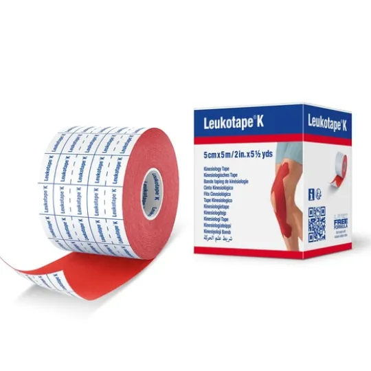 Leukotape Kinesiotejp Röd 5 cm x 5 m