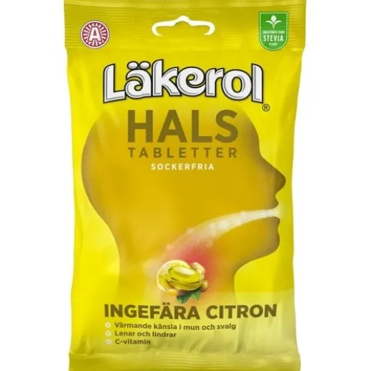Läkerol Hals Ingefära Citron 65 g