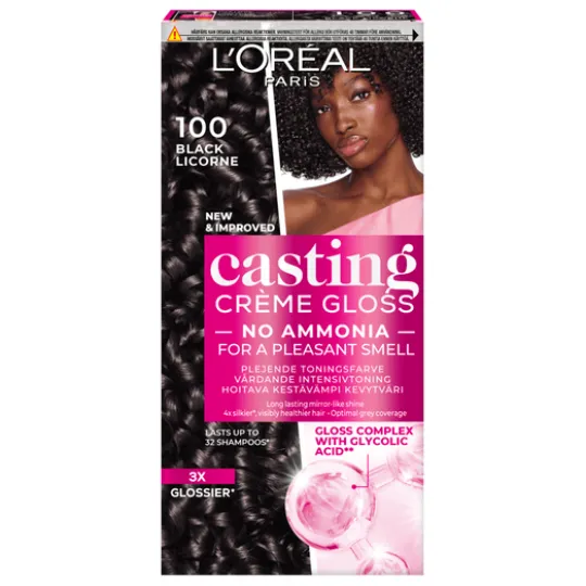 L'Oréal Paris Casting Crème Gloss Semi-Permanent Hårfärg 100 Black Licorne