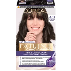 L'Oréal Paris Excellence Cool Creme Permanent Hårfärg 4.11 Ultra Ash Brown